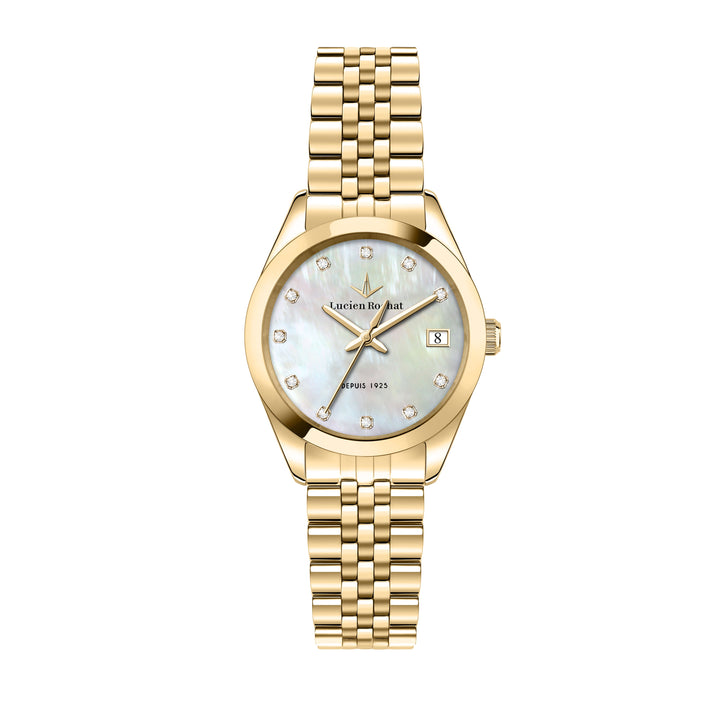 Lucien Rochat watch Madame R0453114509 - Quartz Dameshorloge - 32mm - Goud Mother of Pearl white