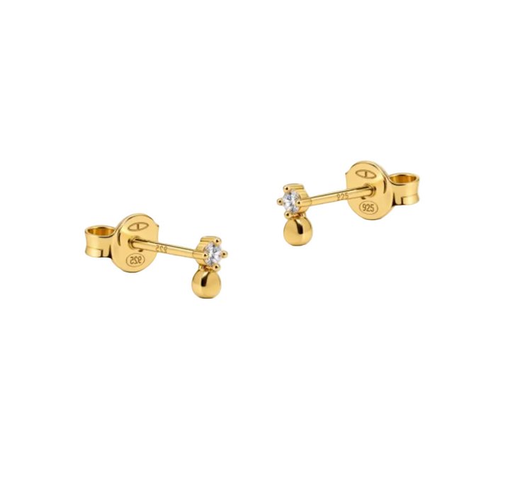 Jade R142GP - Zirkonia Oorbellen - 14k Goudkleurig