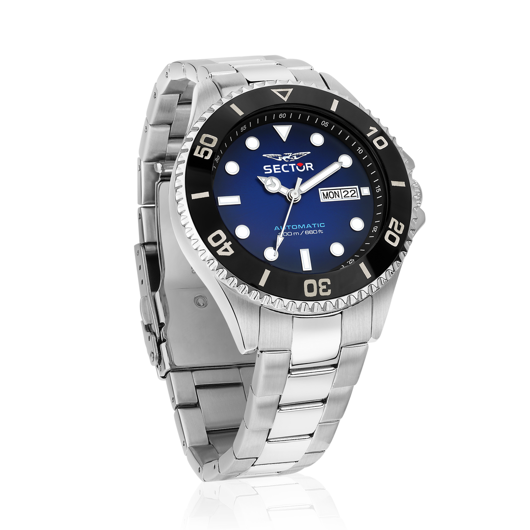 Sector No Limits watch R3221161003 230 Automatic Collection Special Pack - Herenhorloge - 43 MM - Zilver/Zwart Blauw