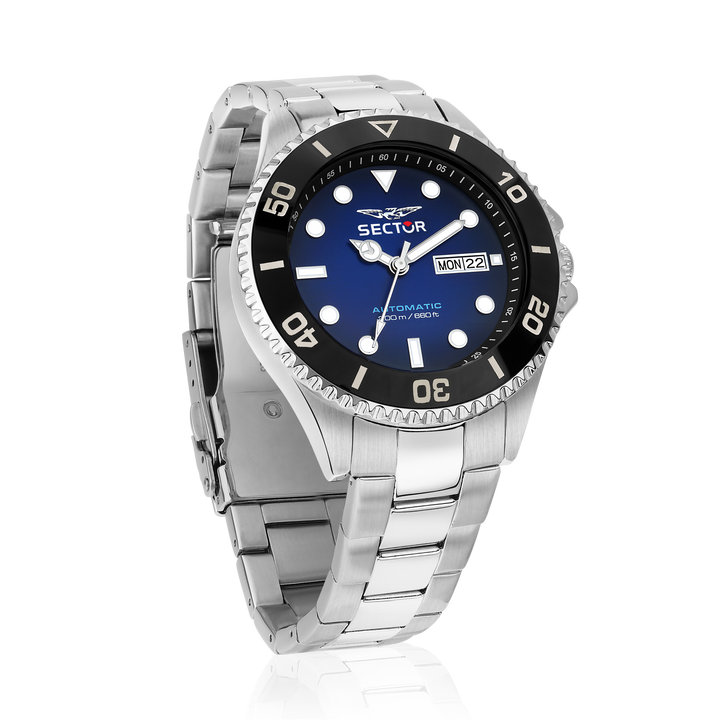 Sector No Limits watch R3221161003 230 Automatic Collection Special Pack - Herenhorloge - 43 MM - Zilver/Zwart Blauw