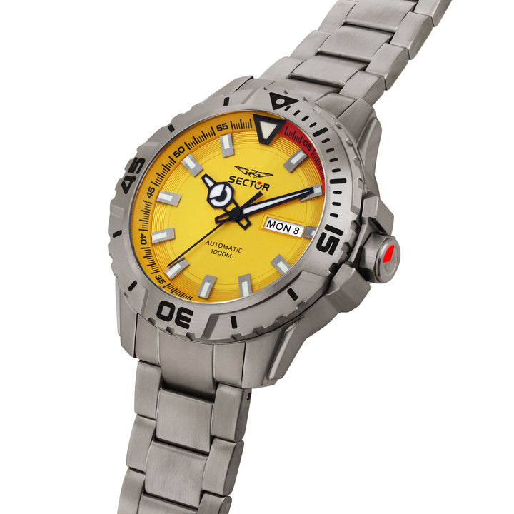 Sector No Limits watch R3223135002 Titanium Special Edition - Automatic Herenhorloge - 43 MM - Zilver/Geel