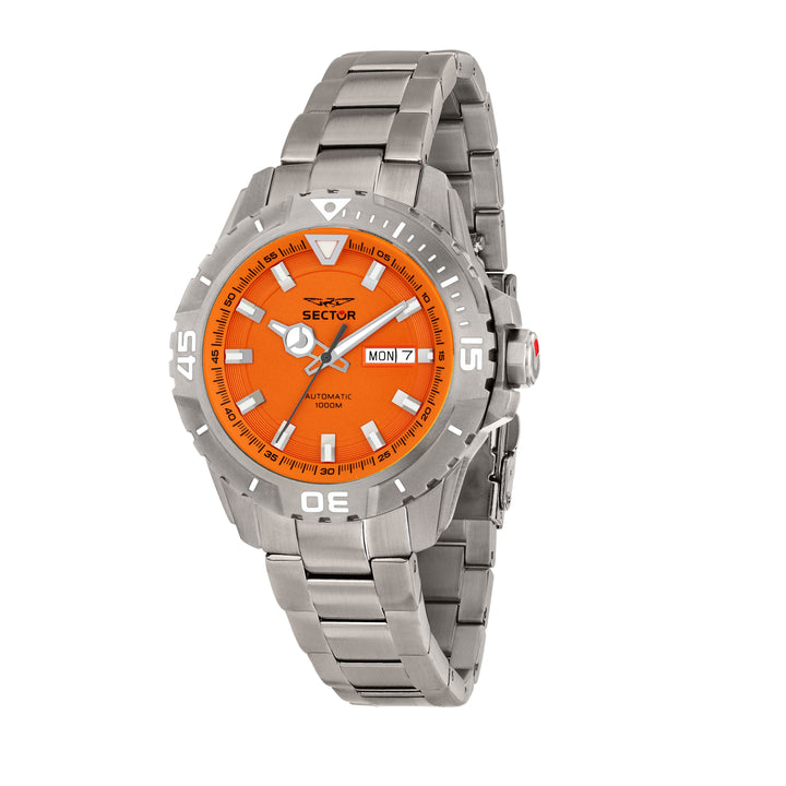 Sector No Limits watch R3223135005 Titanium Special Edition - Automatic Herenhorloge - 43 MM - Zilver/Oranje