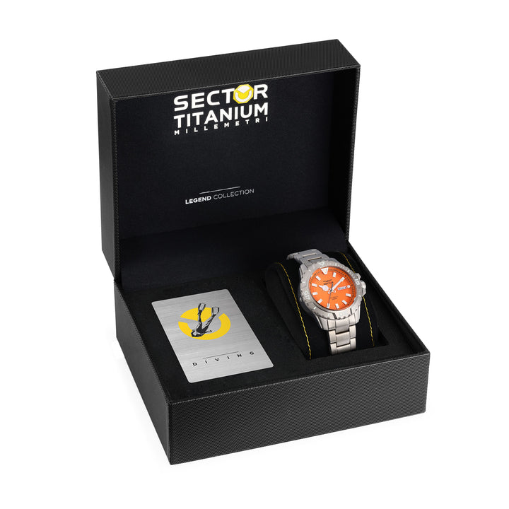 Sector No Limits watch R3223135005 Titanium Special Edition - Automatic Herenhorloge - 43 MM - Zilver/Oranje