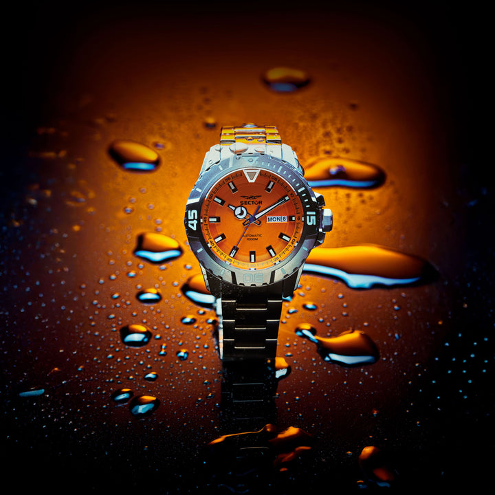 Sector No Limits watch R3223135005 Titanium Special Edition - Automatic Herenhorloge - 43 MM - Zilver/Oranje