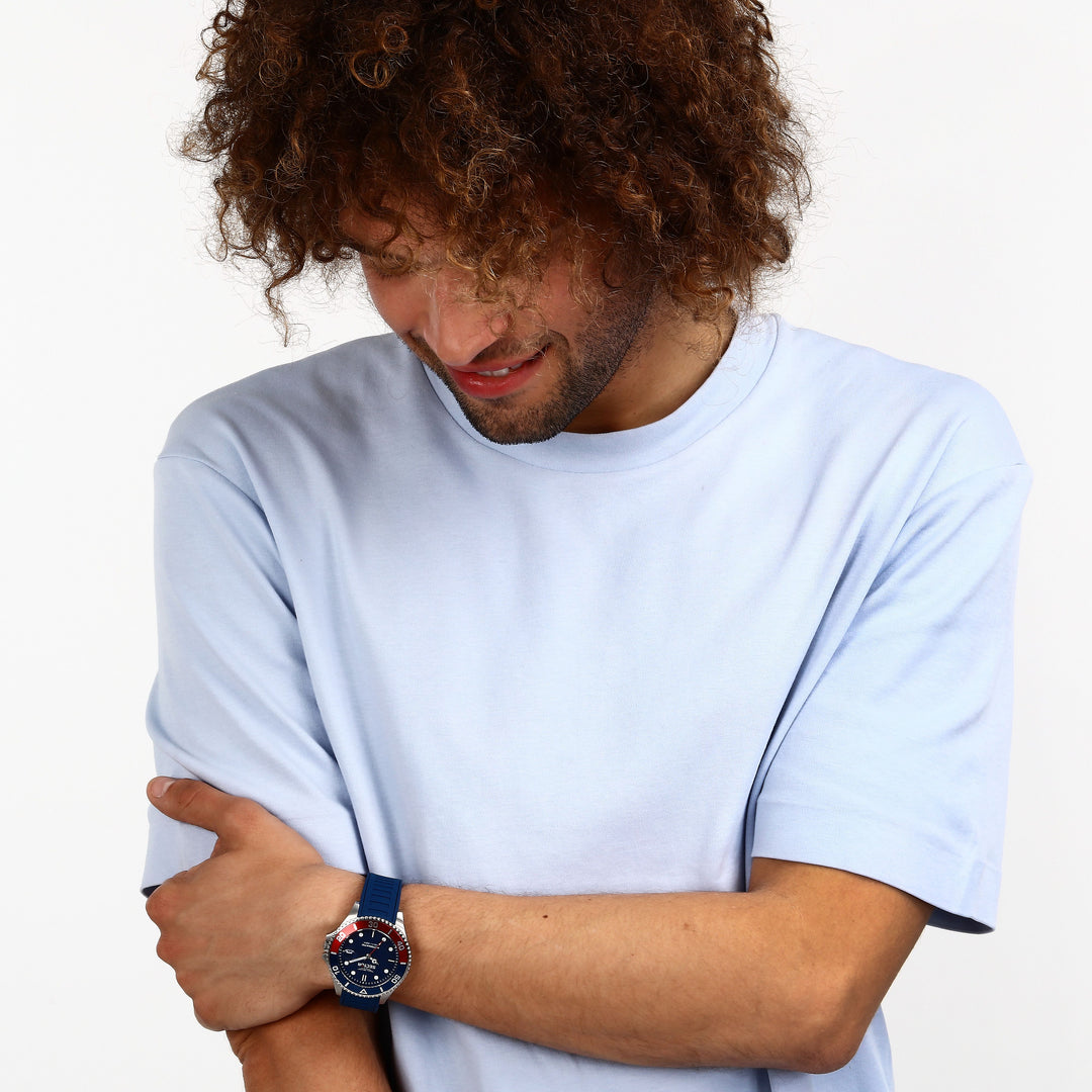 Sector No Limits watch R3223161018 230 Automatic Collection Special Pack - Herenhorloge - 43 MM - Zilver/Rood Blauw