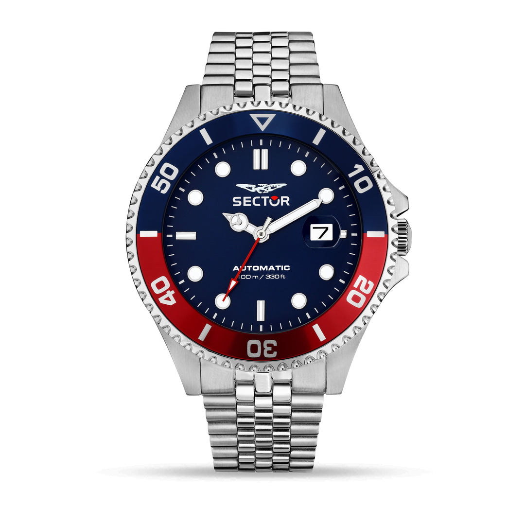 Sector No Limits watch R3223161018 - Special Pack - Automatisch Herenhorloge - 43MM - Zilverkleurig - Blauw - Rood