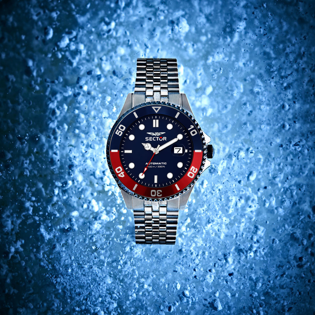 Sector No Limits watch R3223161018 - Special Pack - Automatisch Herenhorloge - 43MM - Zilverkleurig - Blauw - Rood