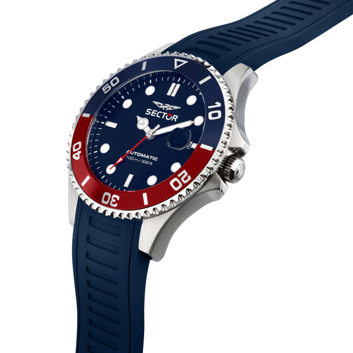Sector No Limits watch R3223161018 - Special Pack - Automatisch Herenhorloge - 43MM - Zilverkleurig - Blauw - Rood