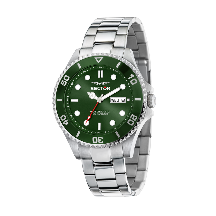Sector No Limits watch R3223161020 230 Automatic Collection - Herenhorloge - 43 MM - Zilver/Groen