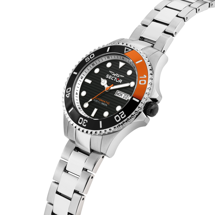 Sector No Limits watch R3223161023 230 Special Pack - Automatic Herenhorloge - 43 MM - Zilver/Zwart Oranje