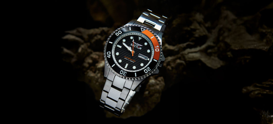 Sector No Limits watch R3223161023 230 Special Pack - Automatic Herenhorloge - 43 MM - Zilver/Zwart Oranje