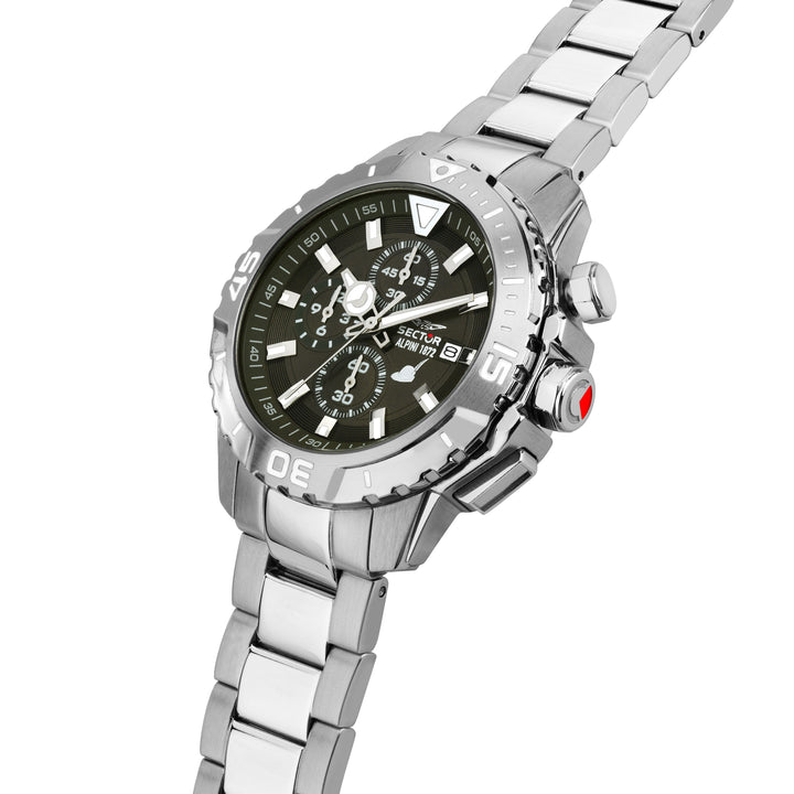 Sector No Limits Alpini 1872 R3273735005 - Limited Edition 1/1872 - Herenhorloge - 43 MM - Zilver/Groen