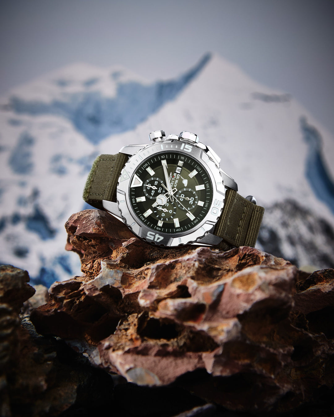 Sector No Limits Alpini 1872 R3273735005 - Limited Edition 1/1872 - Herenhorloge - 43 MM - Zilver/Groen