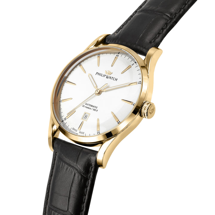 Philip Watch Sunray Classic R8221180018 - Automatisch Herenhorloge - 41 MM - Goud/Wit/Zwart