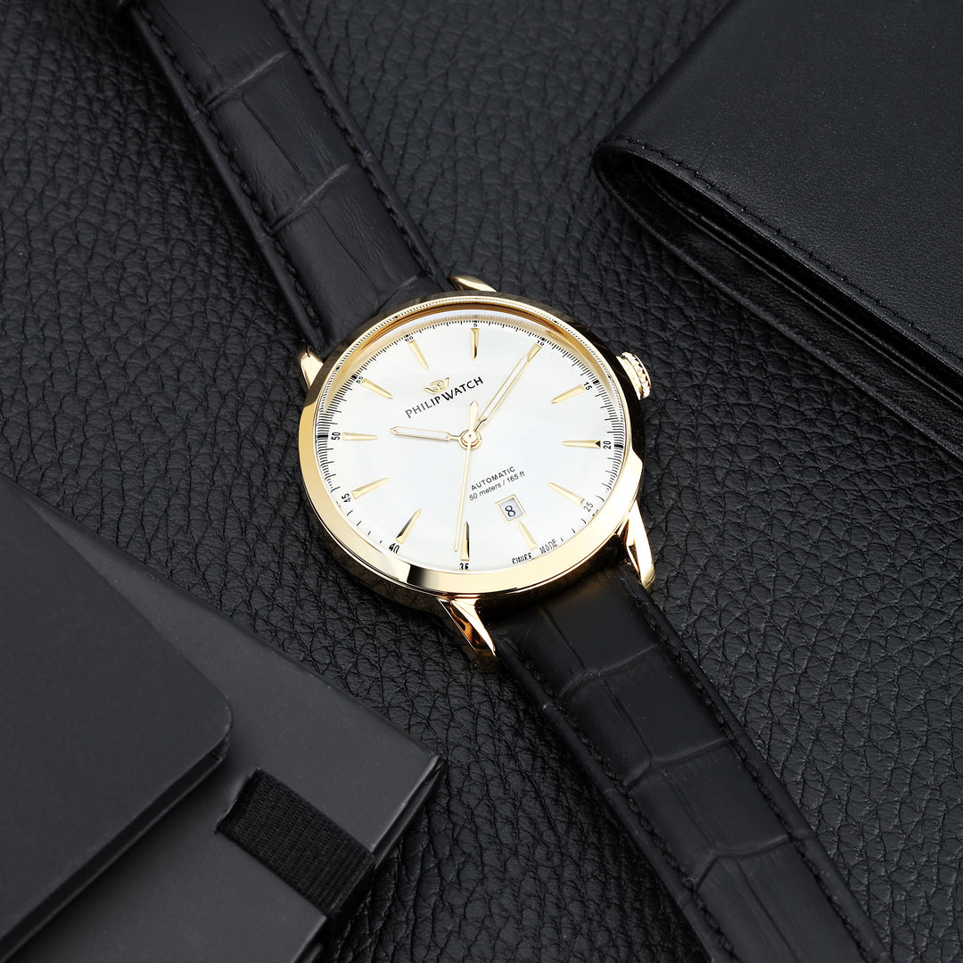 Philip Watch Sunray Classic R8221180018 - Automatisch Herenhorloge - 41 MM - Goud/Wit/Zwart