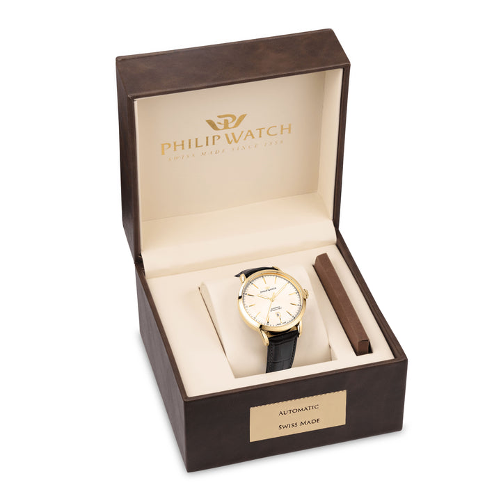 Philip Watch Sunray Classic R8221180018 - Automatisch Herenhorloge - 41 MM - Goud/Wit/Zwart