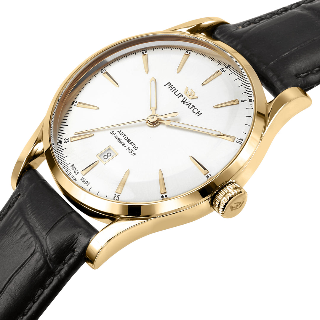 Philip Watch Sunray Classic R8221180018 - Automatisch Herenhorloge - 41 MM - Goud/Wit/Zwart