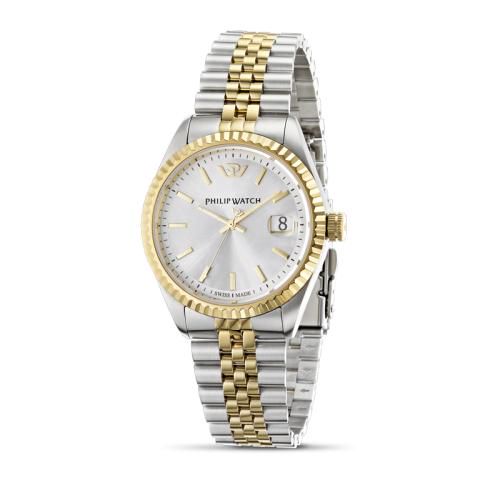 Philip Watch Caribe Urban R8253107012 - Swiss Made Herenhorloge - 39 MM - Zilver/Goud