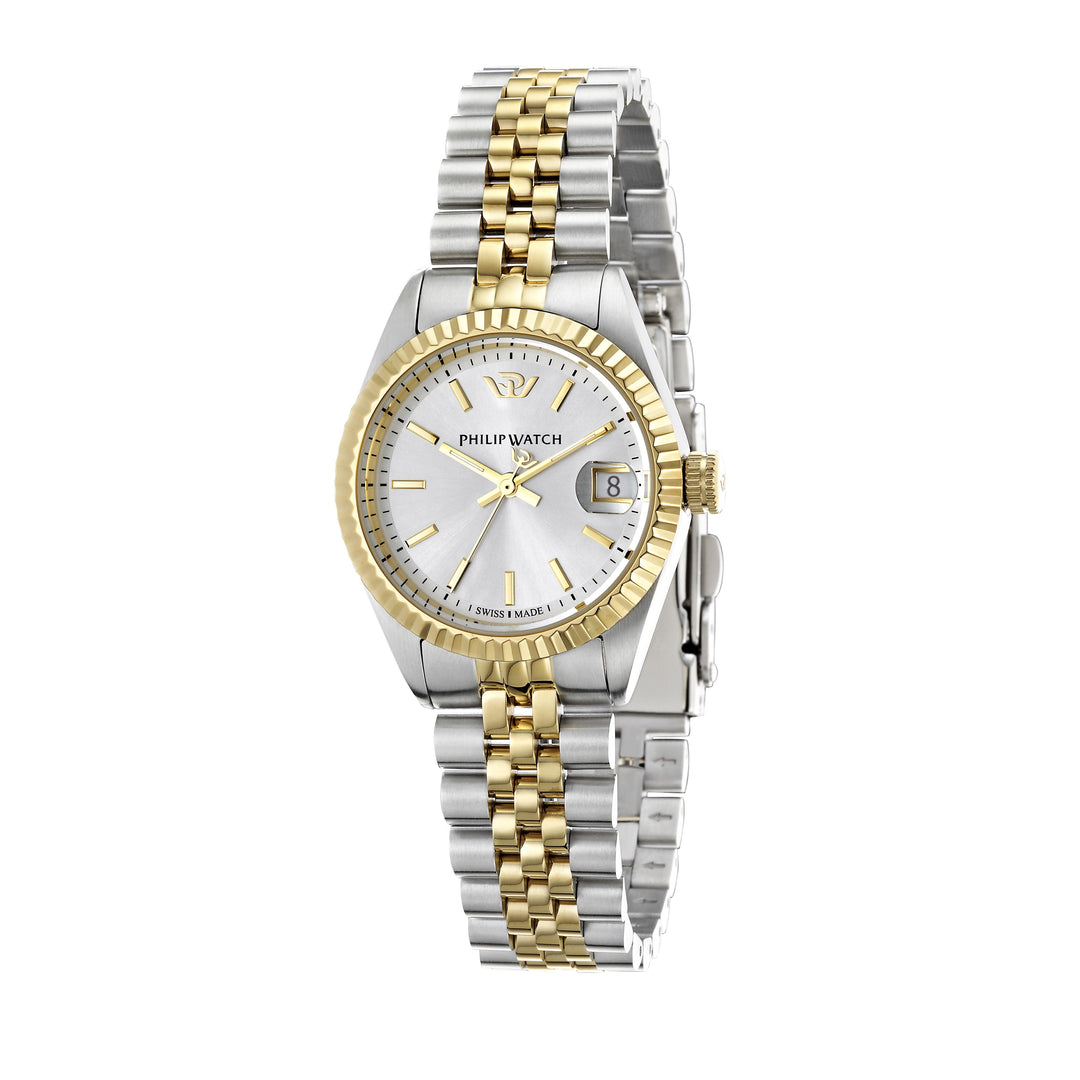 Philip Watch Caribe Urban Lady R8253107519 - Swiss Made Dameshorloge - 31 MM - Zilver/Goud