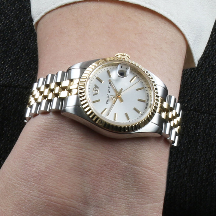 Philip Watch Caribe Urban Lady R8253107519 - Swiss Made Dameshorloge - 31 MM - Zilver/Goud