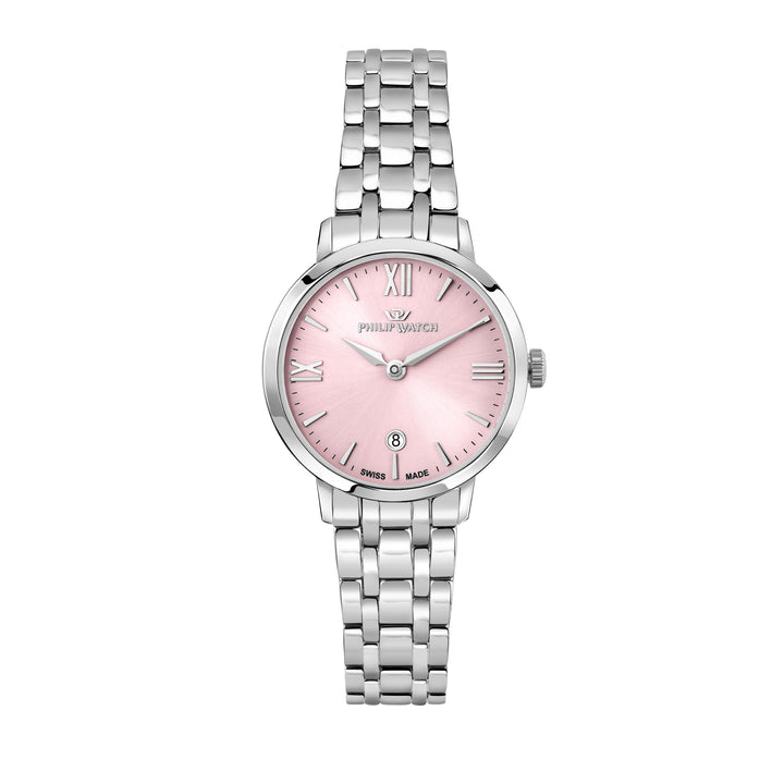 Philip Watch Audrey R8253151501 - Swiss Made Dameshorloge - 30 MM - Zilver/Roze