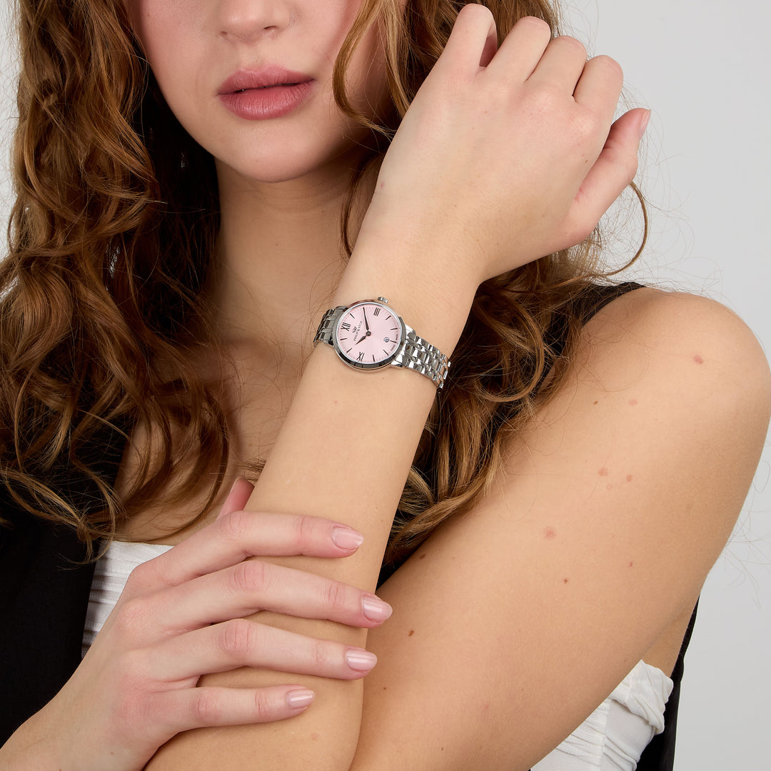 Philip Watch Audrey R8253151501 - Swiss Made Dameshorloge - 30 MM - Zilver/Roze