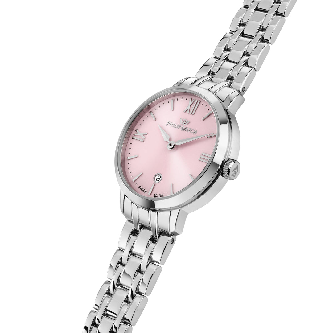 Philip Watch Audrey R8253151501 - Swiss Made Dameshorloge - 30 MM - Zilver/Roze