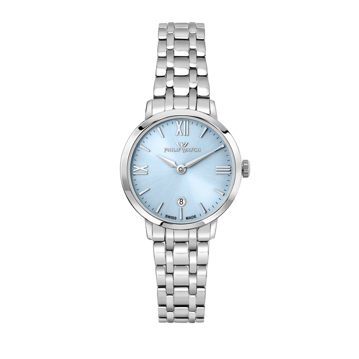 Philip Watch Audrey R8253151502 - Quartz Dameshorloge - 30mm - Zilver Lichtblauw