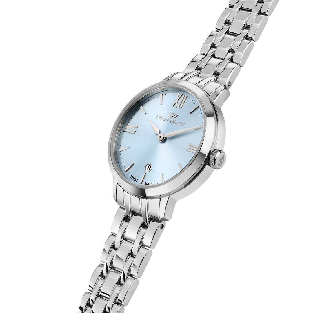 Philip Watch Audrey R8253151502 - Quartz Dameshorloge - 30mm - Zilver Lichtblauw