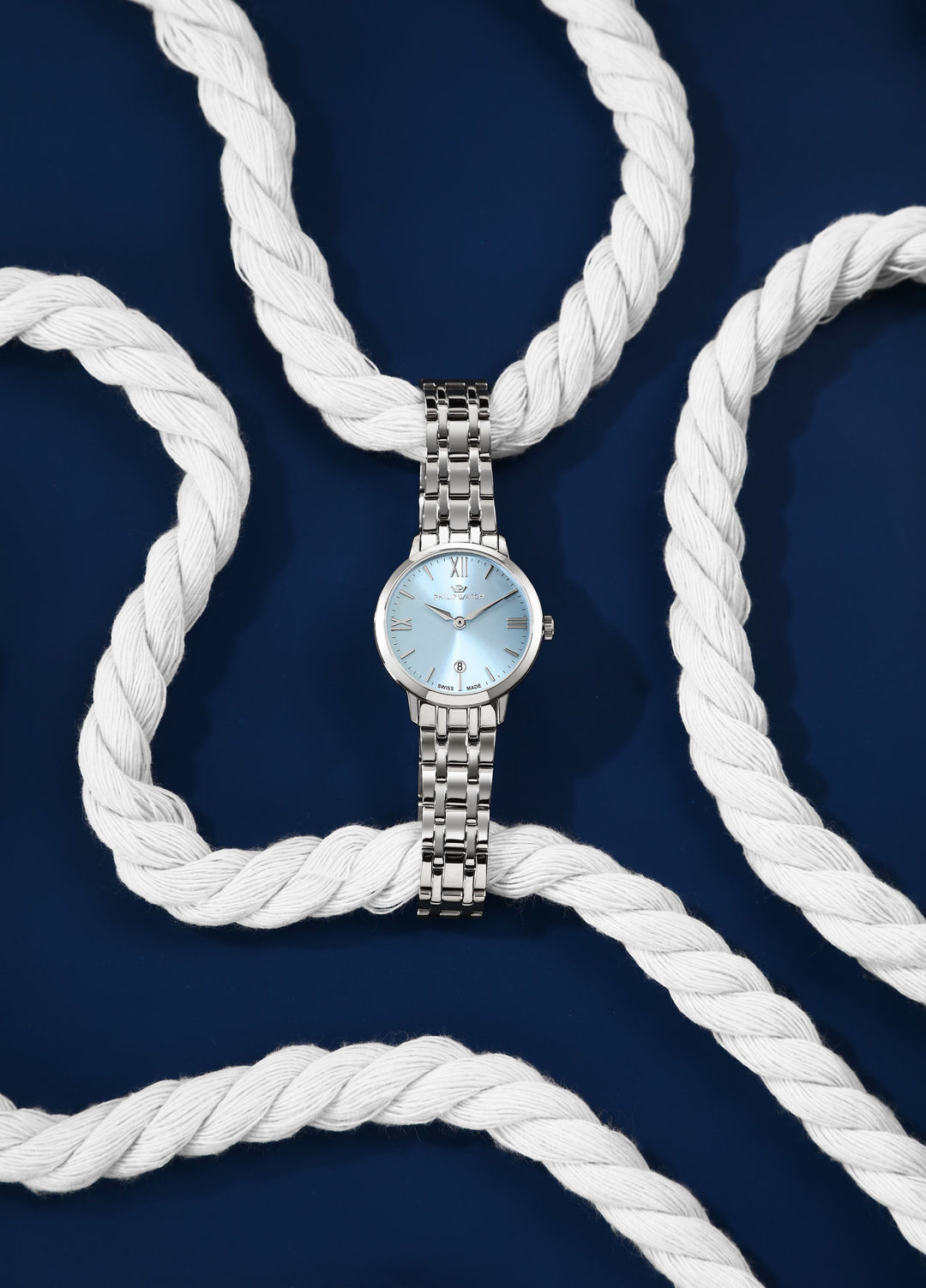 Philip Watch Audrey R8253151502 - Quartz Dameshorloge - 30mm - Zilver Lichtblauw