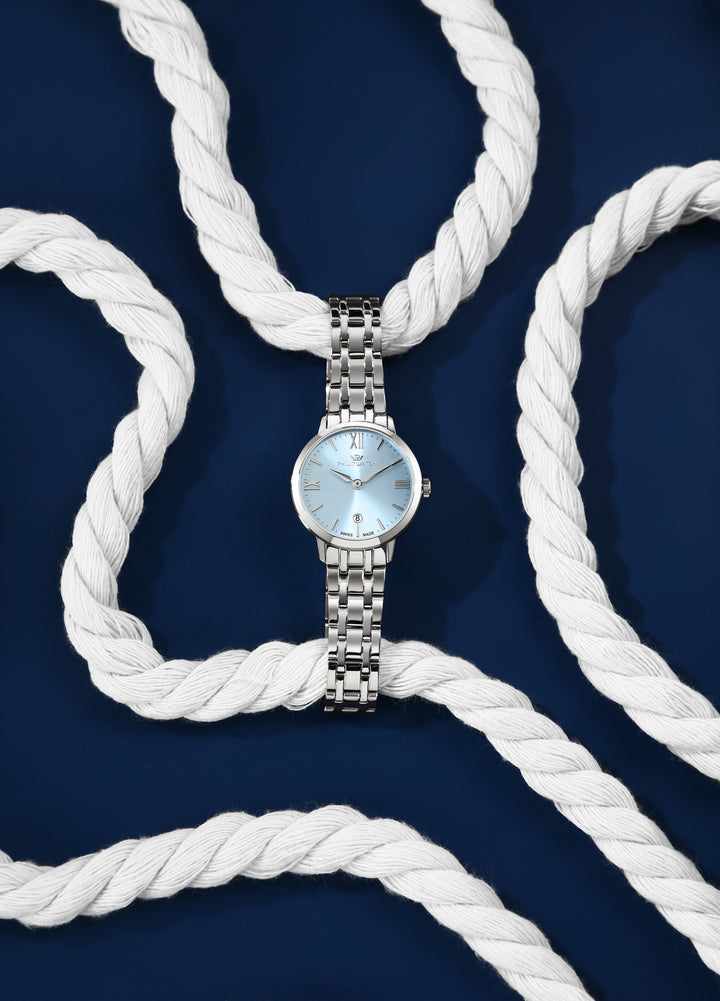 Philip Watch Audrey R8253151502 - Quartz Dameshorloge - 30mm - Zilver Lichtblauw