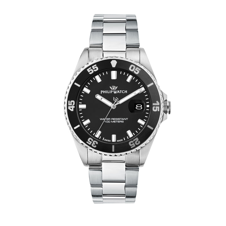 Philip Watch Caribe Sport R8253597120 - Swiss Made Herenhorloge - 42 MM - Zilver/Zwart