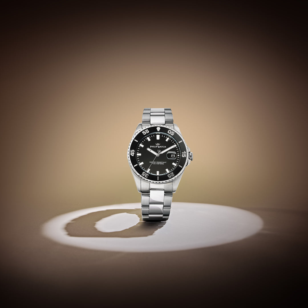 Philip Watch Caribe Sport R8253597120 - Swiss Made Herenhorloge - 42 MM - Zilver/Zwart