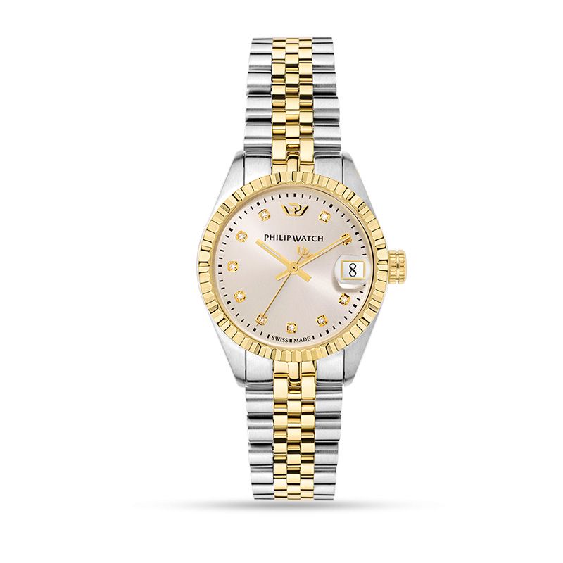 Philip Watch Caribe Urban Lady R8253597607 - Swiss Made Dameshorloge - 31 MM - Zilver/Goud