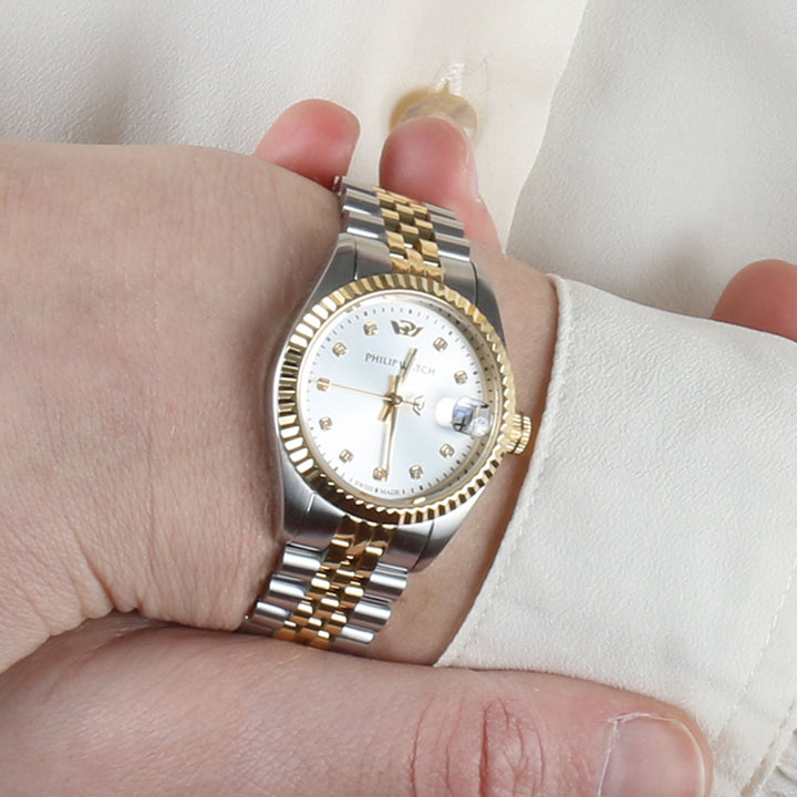 Philip Watch Caribe Urban Lady R8253597607 - Swiss Made Dameshorloge - 31 MM - Zilver/Goud