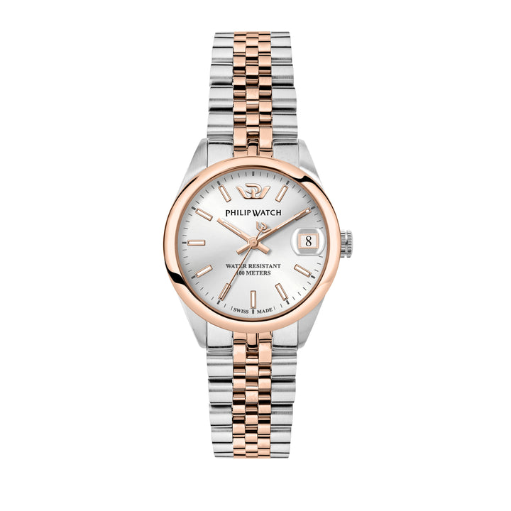 Philip Watch Caribe Urban Lady R8253597620 - Swiss Made Dameshorloge - 39 MM - Zilver/Rosé Goud