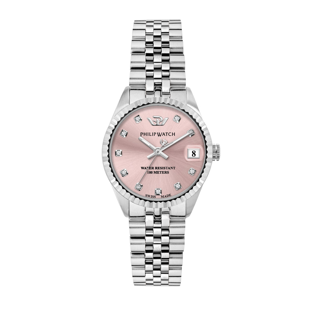 Philip Watch Caribe Urban Lady R8253597639 - Swiss Made Dameshorloge - 31 MM - Zilver/Roze