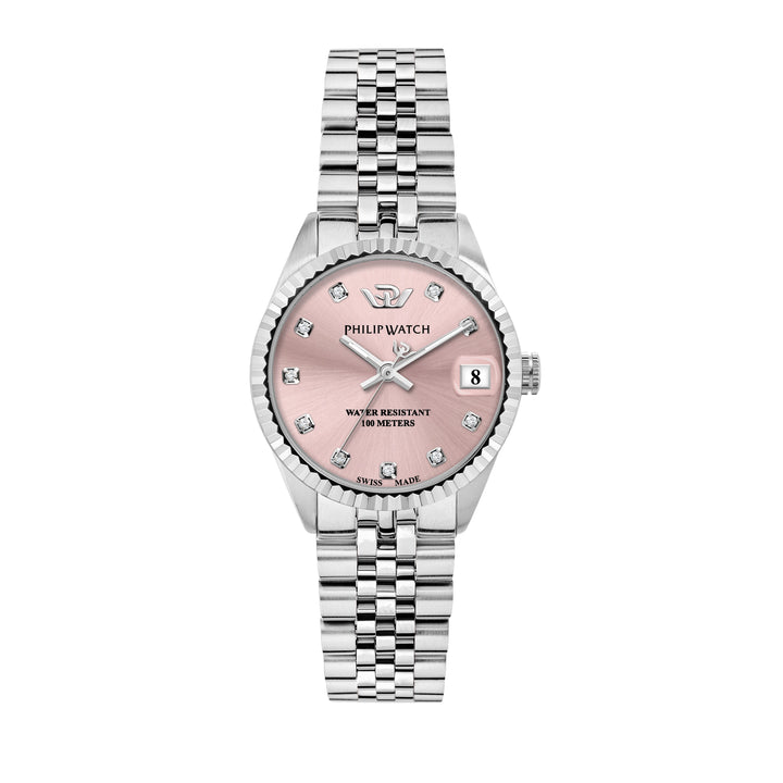 Philip Watch Caribe Urban Lady R8253597639 - Swiss Made Dameshorloge - 31 MM - Zilver/Roze