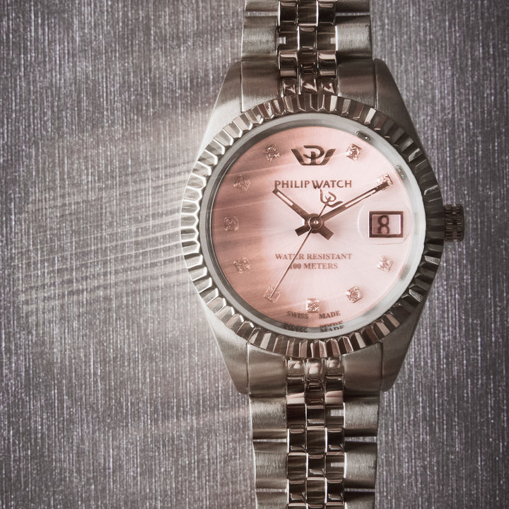 Philip Watch Caribe Urban Lady R8253597639 - Swiss Made Dameshorloge - 31 MM - Zilver/Roze