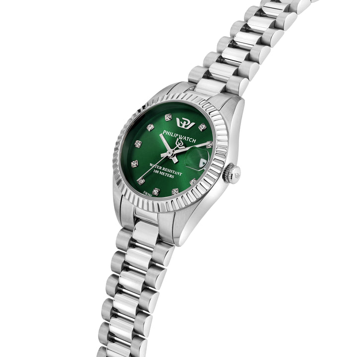 Philip Watch Caribe Urban R8253597649 - Swiss Made Dameshorloge - 28 MM - Groen/Zilver