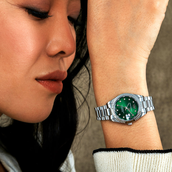 Philip Watch Caribe Urban R8253597649 - Swiss Made Dameshorloge - 28 MM - Groen/Zilver