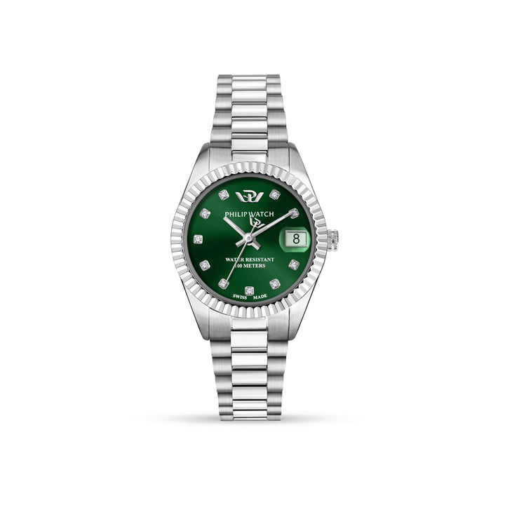 Philip Watch Caribe Urban R8253597649 - Swiss Made Dameshorloge - 28 MM - Groen/Zilver