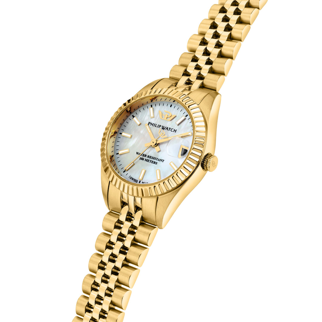 Philip Watch Caribe Urban Lady R8253597650 - Swiss Made Dameshorloge - 28 MM - Goud /MOP