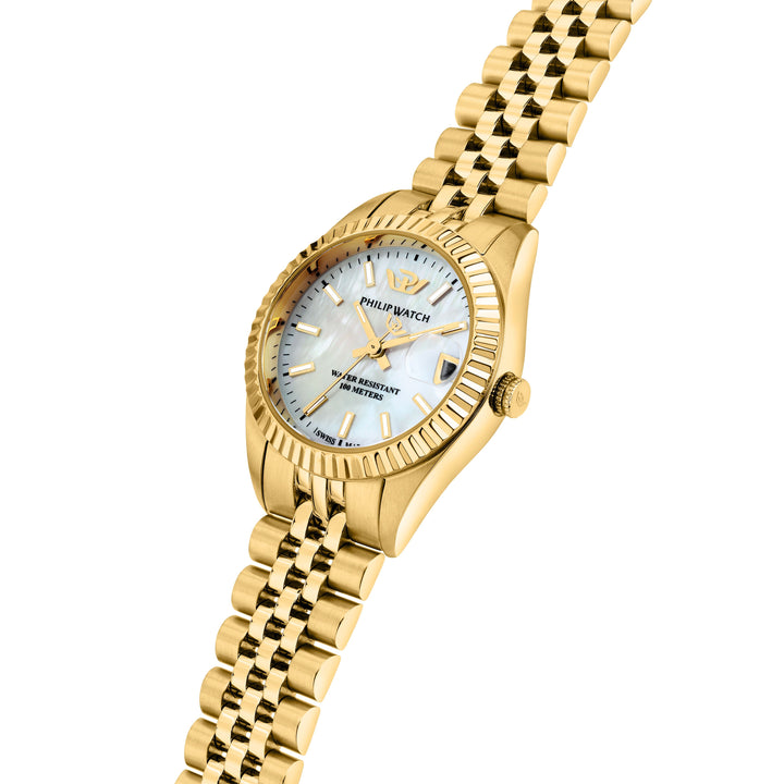 Philip Watch Caribe Urban Lady R8253597650 - Swiss Made Dameshorloge - 28 MM - Goud /MOP