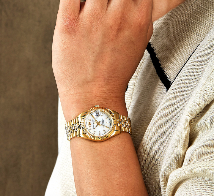 Philip Watch Caribe Urban Lady R8253597650 - Swiss Made Dameshorloge - 28 MM - Goud /MOP