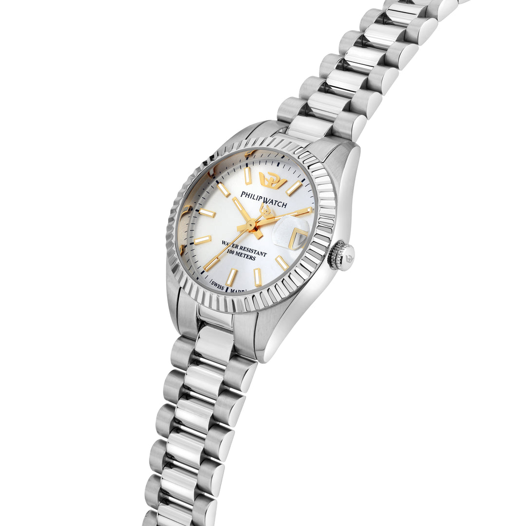 Philip Watch Caribe Urban R8253597651 - Swiss Made Dameshorloge - 28 MM - Zilver/Goud
