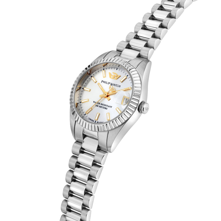 Philip Watch Caribe Urban R8253597651 - Swiss Made Dameshorloge - 28 MM - Zilver/Goud