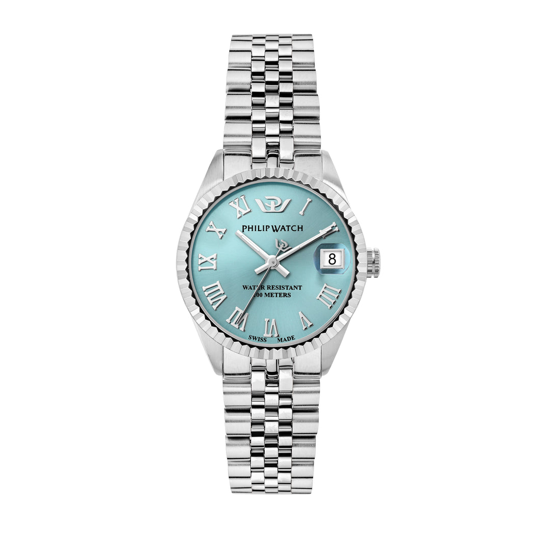 Philip Watch Caribe Urban R8253597657 - Swiss Made Dameshorloge - 31 MM - Zilver/Blauw