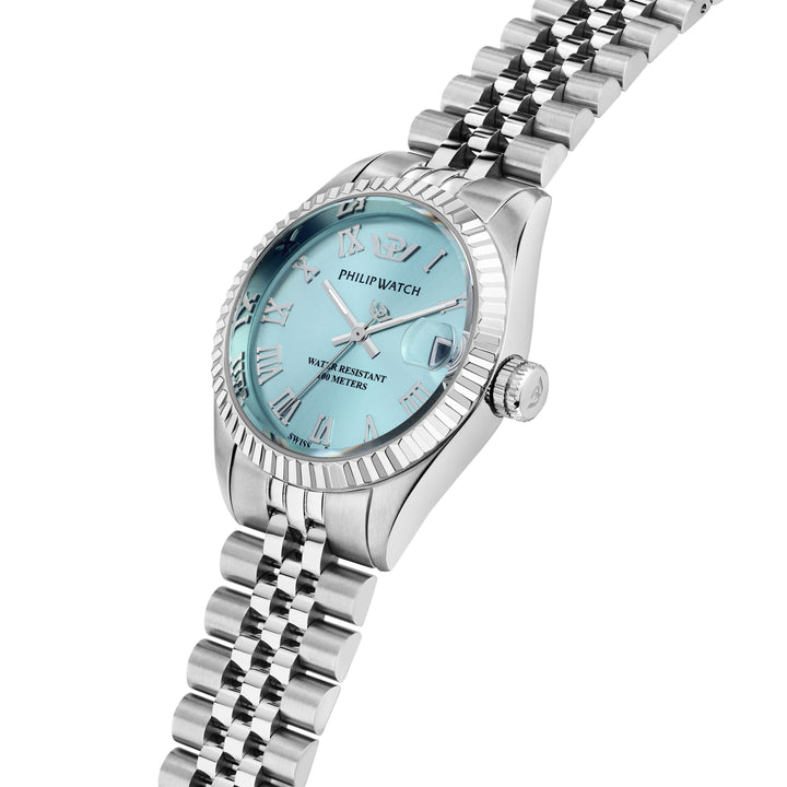 Philip Watch Caribe Urban R8253597657 - Swiss Made Dameshorloge - 31 MM - Zilver/Blauw