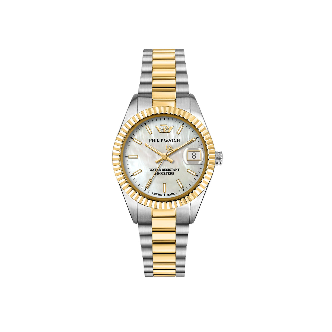 Philip Watch Caribe Urban Lady R8253597669 - Swiss Made Dameshorloge - 28 MM - Zilver/Goud